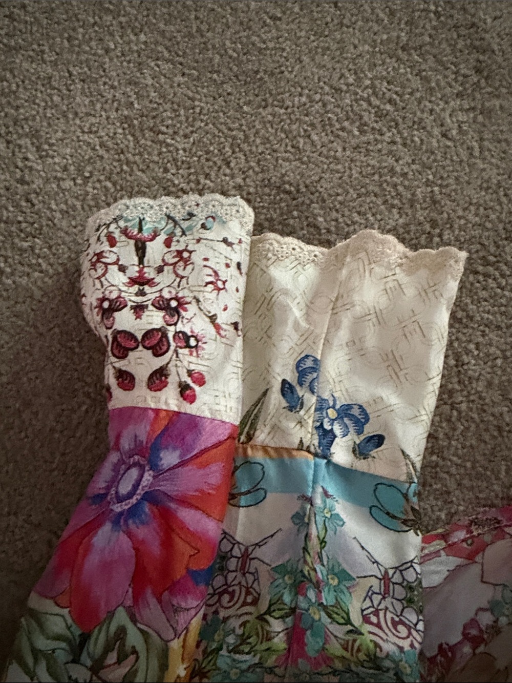 Johnny Was Cream Floral Cold-Shoulder Tunic with Multicolor Print - Picture 4 of 6